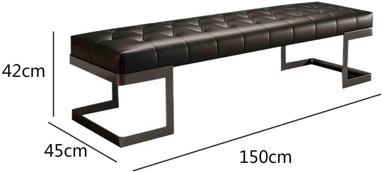 Modern Leather Bed end Bench Bedroom Dressing Room Leisure Entryway(Medium)