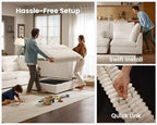 115" Oversize Corduroy Modular Sectional Sofa Couches for Living Room,White | Washable Couch with Fully Removable Cover, Cloud Couch Sectional, 5 Seater with Ottoman, Corner & V-Shaped