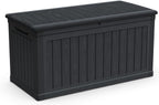 230 Gallon Large Outdoor Storage Deck Box XXL Patio Furniture Storage, 440 lbs Load Capacity as Bench/Table, Waterproof Resin Double-Wall for Backyard Garden & Pool
