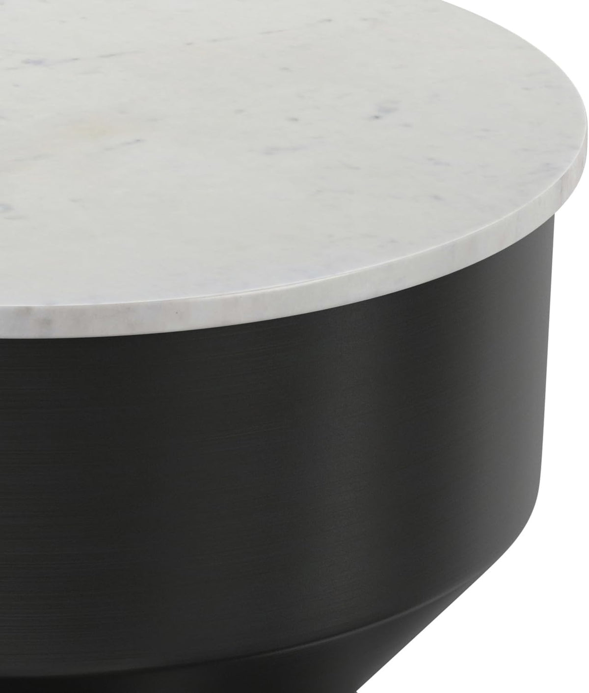 SIMPLIHOME Maxine Side Table - 18 inch Wide Genuine Marble Top Round Accent Table in Black/White, Modern End Table or Metal Table with Black Base for Living Room or Bedroom, Assembled