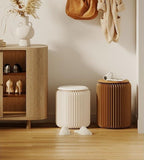 Home Furniture Modern Design Accordion Portable Folding Paper Stool Kraft Paper Relaxing Multifunction Round Foot Stool Side table-Fashion Paper Design Ideal for School Living Dining Room (Brown)