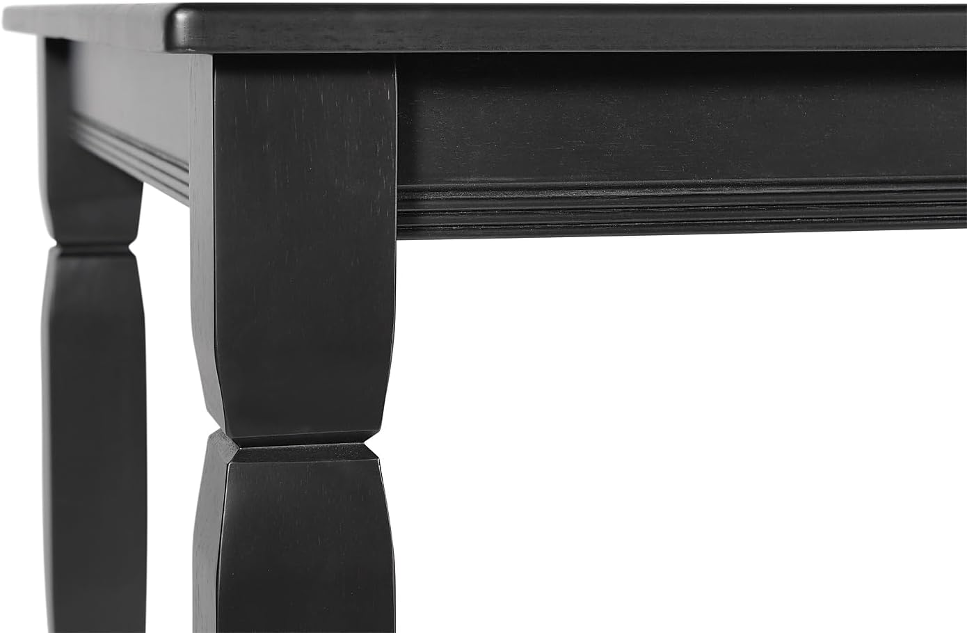 Flash Furniture Grace 60" Solid Wood Dining Table, Commercial Grade Heavy Duty Wood Table, Decorative Turned Legs, Water Resistant Finish, Seating for 6, Black