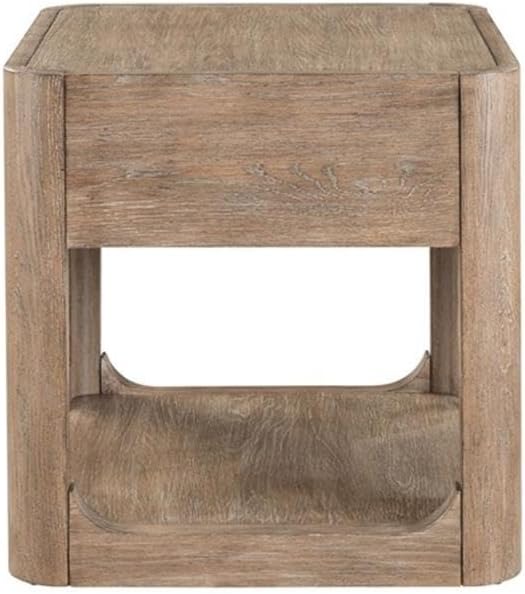 Pemberly Row 3 Piece Set, Round Rubberwood Cocktail Table with Faux Concrete Insert and 2 End Tables, Burnished Beige Finish, Satin Pewter Hardware, Storage Drawer, Living Room Furniture