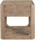 Pemberly Row 3 Piece Set, Round Rubberwood Cocktail Table with Faux Concrete Insert and 2 End Tables, Burnished Beige Finish, Satin Pewter Hardware, Storage Drawer, Living Room Furniture