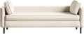 Modern White End of Bed Bench, Modern Technical Cloth Upholstered Ottoman Seat with Black Legs, Long for Bedroom Living Room Foyer Indoor Entryway (White) Entryway(100 * 50 * 55cm)
