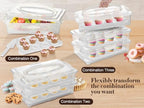 ARC 3-Tiers Cupcake Carrier (White) - Cupcake Holder and Cake Transport Container that Holds up to 36 Cupcakes or 3 Large Cakes - BPA-Free, Great for Parties & Festivals