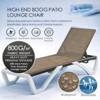 Kozyard Outdoor Chaise Lounge Chair, Full Flat Adjustable Patio Lounger with Aluminum Frame & Resin Legs, Textilene Fabric for Poolside, Backyard & Beach (Beige, Chair)