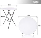 Lakhow 2 Pack Cocktail Table 28in Portable Folding Bar Height Table, White | Indoor Outdoor with Removable Legs, Tall Bistro Foldable Bar Height Table for Parties, Patio, Backyard, Dining, Wedding