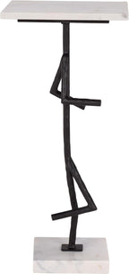 SAFAVIEH Home Collection - Warso White & Black Marble Accent Table, Sculptural Side Table, Fully Assembled (ACC3751A)