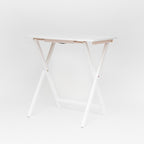 PJ Wood - 5 Pack XL TV Tray Tables - White Wood Set | Large Size, Rectangular Shape, Modern Style, Foldable Design, 33.2 lb Capacity Each, Small Space Storage