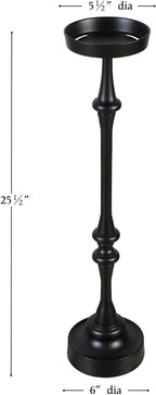 New Ridge Home Goods Round 26in. Steel Martini Side Table, Indoor/Outdoor, Black
