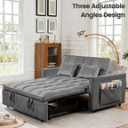 Sleeper Sofa Bed with Adjustable Backrest & Side Pockets, Gray | Adjustable Backrest & Side Pockets,Pull Out Sofa,Comfortable Fabric