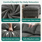 Modular Sectional Sofa, 95" U Shaped Couch, Couches for Living Room | Movable Ottomans, High Resilience Foam, 22" Seat Depth, 2 Layer Cushions, Armrest Pillows, Easy Assembly, Chenille, Dark Gray