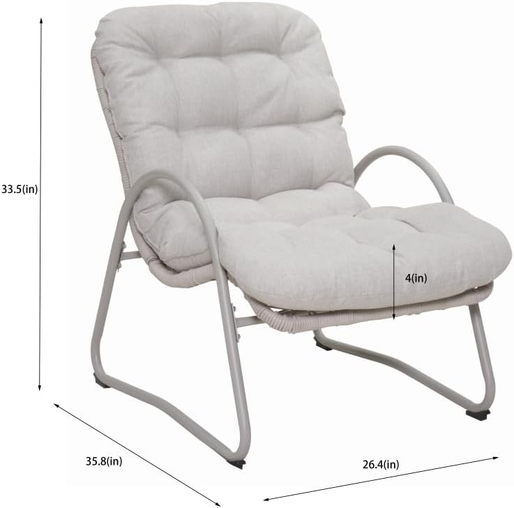 Outdoor Patio Lounge Chair (Set of 2) – Iron Frame & Plastic Wicker