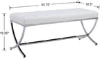 HEAH-YO Modern Button Tufted Bench, PU Faux Leather Ottoman Dining Bench, Stylish Footstool for Entryway Bedroom Kitchen Dining Table, White