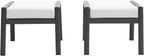Outdoor Patio Ottoman Set of 2 Outdoor Footrests for Patio Outdoor Aluminum Ottomans and Footstools with Grey Cushions, Dark Grey Frame