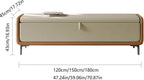 Modern Modern Faux Leather Storage Ottoman Bench with Metal Base,Upholstered Bedroom for End of Bed Luxury Shoe,Footstool for, Living Room, Entryway Entryway(Gris,150 * 45 * 43cm)