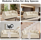 SoarFlash 113.78" Chenille L Shaped Modular Sofa with Ottoman,Beige