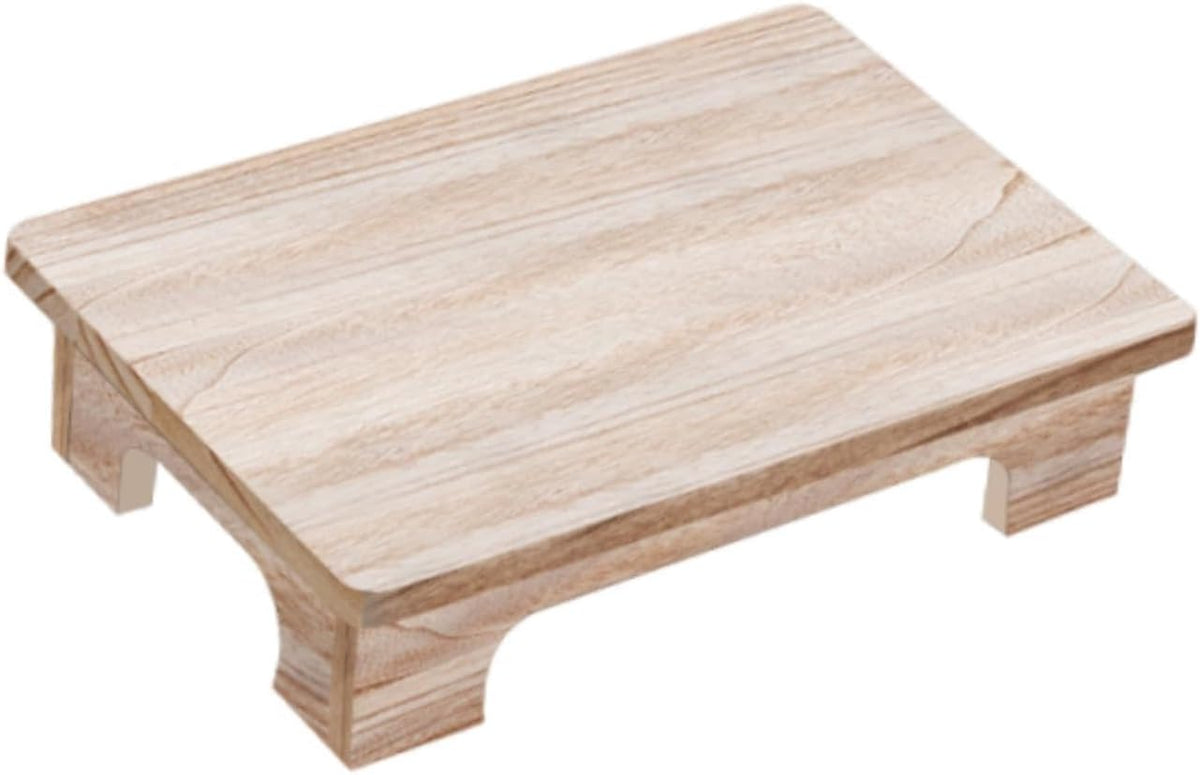 Wood Low Coffee Table Functional Stool for Meditation and Relaxation, Wood Color, 40x28x10cm