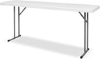Folding Table 5FT, Heavy Duty Foldable Table for Indoor Outdoor Use, HDPE Rectangle Narrow Folding Table for Seminar, Home Office, Buffet, Camping, Party, White