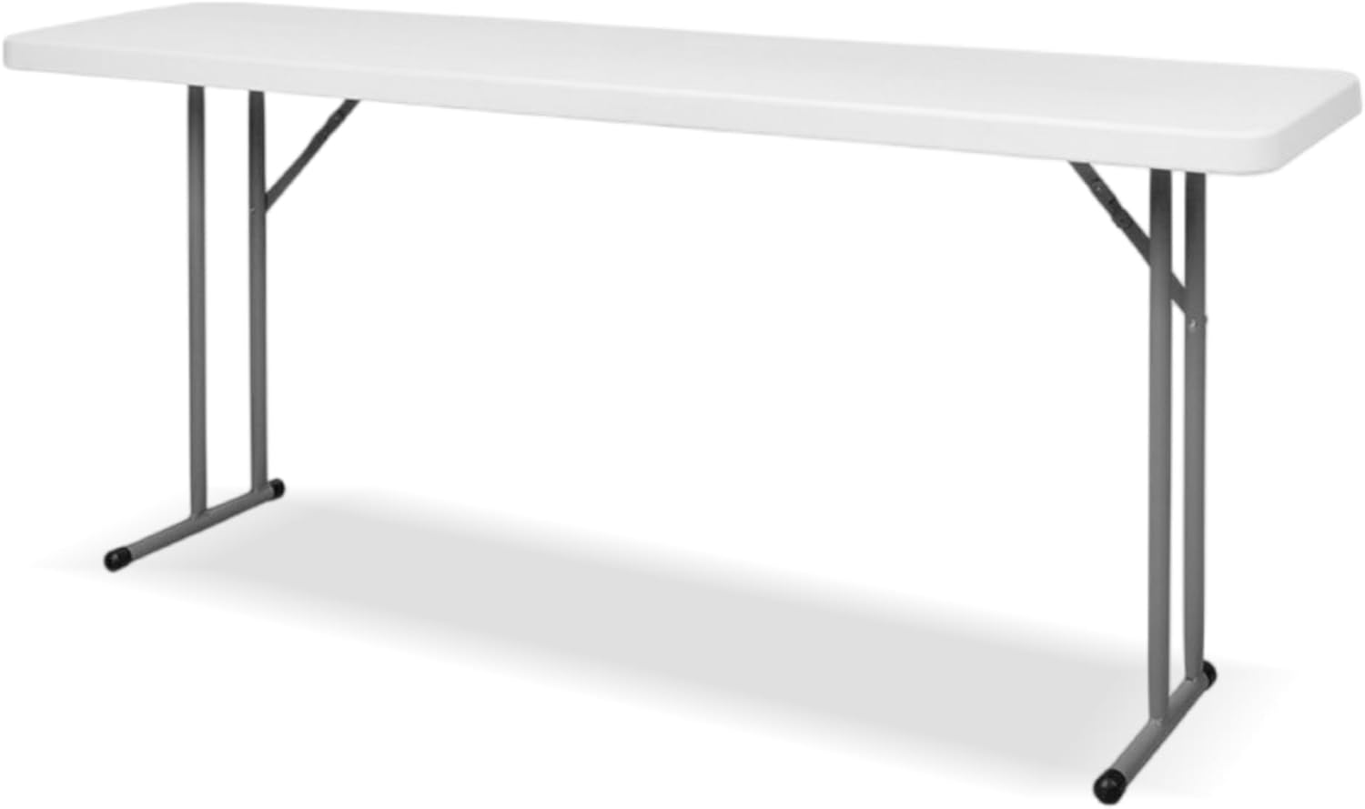 Folding Table 5FT, Heavy Duty Foldable Table for Indoor Outdoor Use, HDPE Rectangle Narrow Folding Table for Seminar, Home Office, Buffet, Camping, Party, White