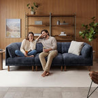Cloud Sectional Couches for Living Room,Modular Sectional Sofa,Blue | V-Shaped Extra Deep 7 Seater,Mid Century Modern Oversized Sectional Couches with Solid Wood Leg,Large Sofa for Big Space