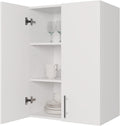 24 x 33 Inch Wall Cabinet Set of 2, Kitchen Wall Mounted Wooden Storage Cabinet, Double Door Cabinet with Soft Close, Metal Handle, Adjustable Shelf for Kitchen Laundry Bathroom Garage, White