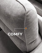 Upvilla 88.97" Modern Sofa Couches for Living Room(Light Gray)