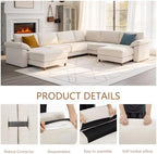 Oversized L Shaped Sectional Couch for Living Room, Extra Large Deep Seat Modular Sectional Sofa with Washable Covers, Modern Cloud Couch for Apartment, Bedroom, Beige