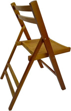 Wood Folding Chairs, Set of 4 Slatted Wood Event Chairs, Honey Color Foldable Dining Chairs for Patio Garden Wedding Party Outdoor Seating
