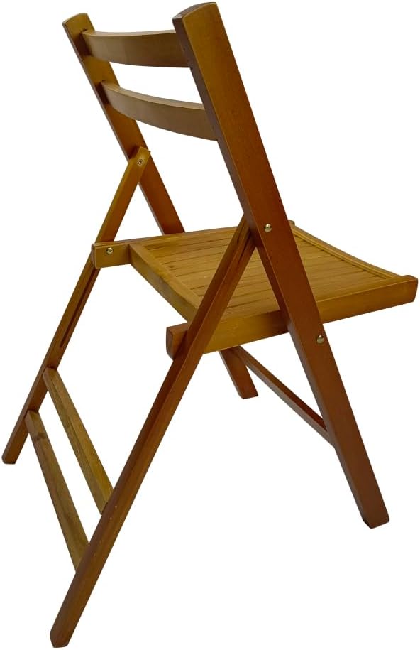 Wood Folding Chairs, Set of 4 Slatted Wood Event Chairs, Honey Color Foldable Dining Chairs for Patio Garden Wedding Party Outdoor Seating