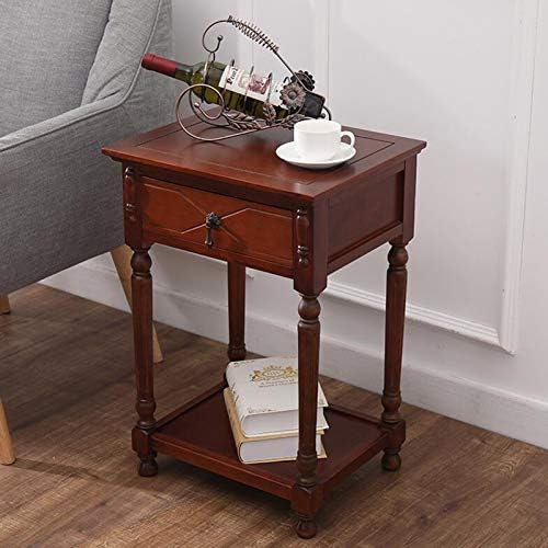 Telephone Table, American Bedside Table with Drawers,The Sofa Beside The Cabinet,Solid Wood Side Table,Living Room Flower Rack,Fish Tank Rack,Telephone Side Table
