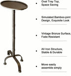 Premium Industrial Mid-Century Modern Small Metal Pedestal Side Table, Vintage Martini Cocktail End Table, Mini Drink Table, Accent Table, for Livingroom, Bedroom, Bathroom, Balcony & Small Spaces