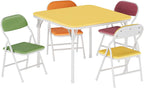 IDEALHOUSE 3 Piece Folding Kids Table and Chairs Set, Activity Table Set | 5 Piece Set for Dining Room,Daycare,Classrooms