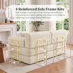 BSHOMGI Convertible Sofa Couch Bed, Folding Corduroy Floor Compression Loveseat Sleeper with Fixed-Shape Frame, King Size Sofas for Guest Room Living Room No Assembly Required (Includes 2 Pillows)