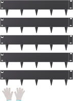 VEVOR Steel Landscape Edging, 5 Packs 39 x 5 in Rust-Resistant Metal Landscape Edging, Bendable Garden Edging Border, Heavy Duty Lawn Edging, Easy-to-Install, Flower Bed Yard Pathway Divider Black