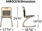 Virco ANROCK16 School Rocking Chair, Analogy Rocker Series 16" Seat Height for Students 3rd - 4th Grade, Appropriate for Libraries, Break Rooms and Reading Nooks - Navy (2 Chairs)