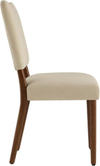 KISLOT Upholstered Dining Chairs Set of 4, Modern Velvet Kitchen Chairs with Solid Wood Legs, High Back Wooden Dining Room Chairs with Dark Walnut Color Legs for Farmhouse Kitchen Dining Room, Linen