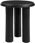 Modway Mavina Mango Wood Round Side Table in Black - Modern Wood Accent Table for Living Room