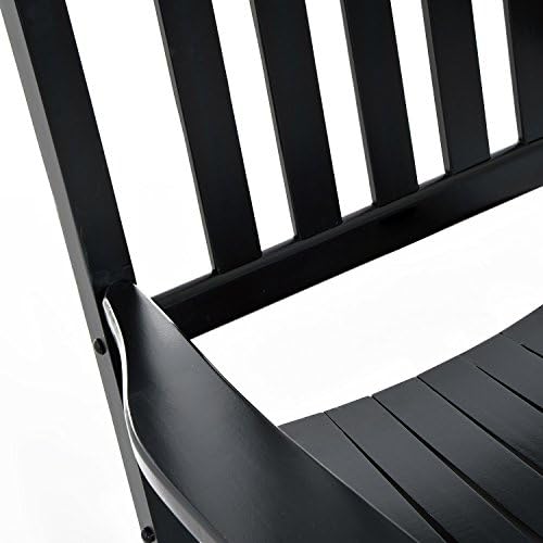 Outsunny Outdoor Rocking Chair High Density Wooden Rockers Black | Patio Rocking Chair, Smooth Curves, for Lawn Garden Porch, Supports Up to 350lbs