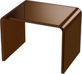 Acrylic Step Stool Small Clear Acrylic Foot Stool for Bathroom Bedroom Kitchen with Non-Slip,Holds Up to 250lbs (Dark Brown, 12.6'' x 9'' × 9.8'')