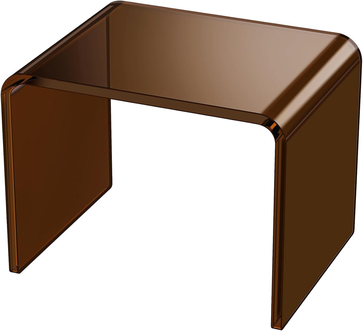 Acrylic Step Stool Small Clear Acrylic Foot Stool for Bathroom Bedroom Kitchen with Non-Slip,Holds Up to 250lbs (Dark Brown, 12.6'' x 9'' × 9.8'')