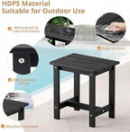 LUE BONA Outdoor Rocking Chairs Set, 3-Piece, HDPS Poly Porch Rockers with Table, Plastic Weather Resistant Rocking Chair Set for Outdoor Indoor, Garden, Backyard, 350lb, Black Chairs+Table