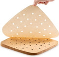 200PCS Parchment Paper, 9 Inch Square Air Fryer Liner, Filter Paper, (100 Perforated & 100 Imperforate), Non-Stick Baking Paper for Steamers, Cake Pan