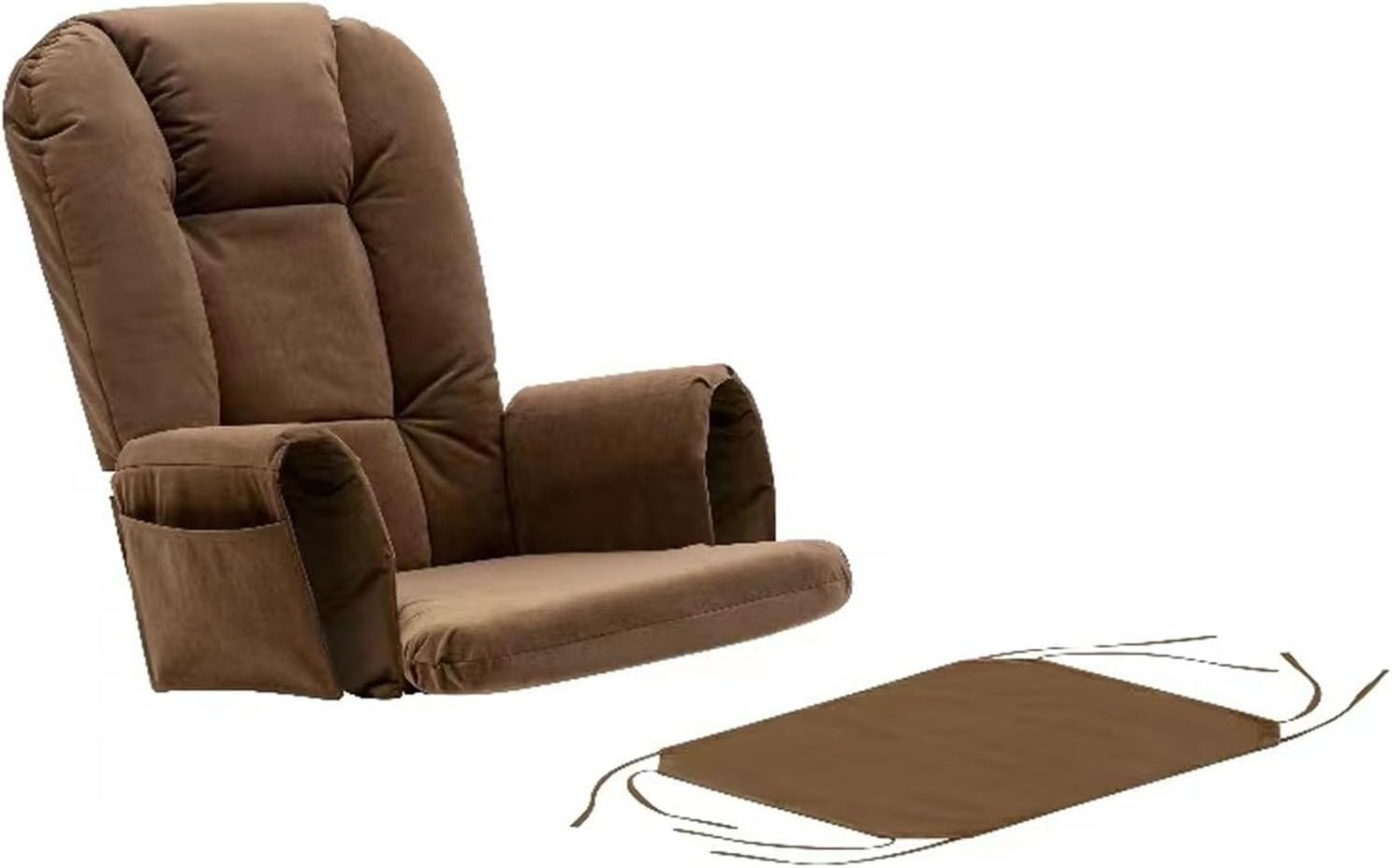 5 PCS Glider Rocker Cushions Set - Non-Slip, Washable & Thickened Replacement Cushions with Ottoman Cover & Storage Pocket - Ideal for Comfortable Glider Rockers