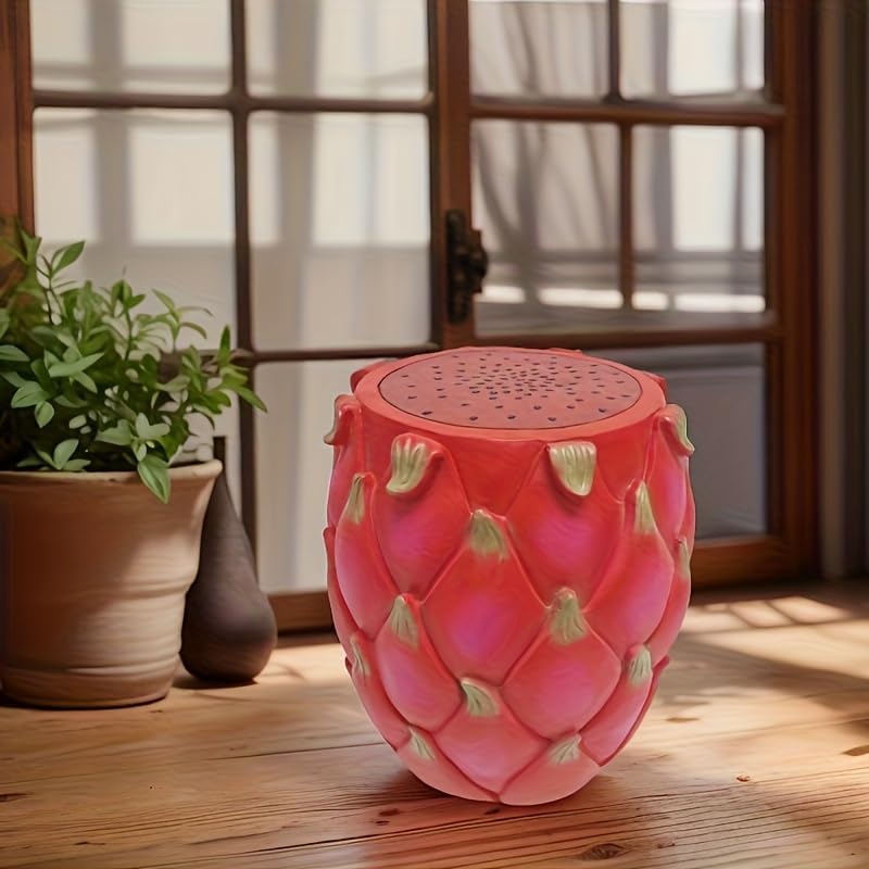 Fruit-Inspired Stool,End Table:Multi-Functional Furniture–as Seating,Stylish Side Table,Home Decor Plant Stand (Red Dragon, Inches, 13.78, Inches, 11.80, Inches, 11.80)
