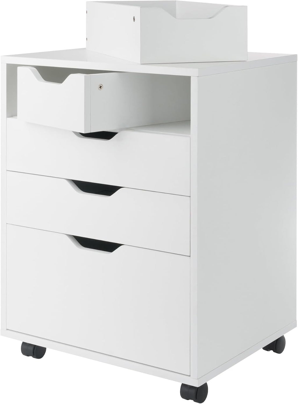 Winsome Halifax Mobile Storage Cabinet with 5 Drawers in White, Stylish & Functional Home Storage Cabinet for Filing, Kitchen Organization, Moveable Furniture for Office, Dorms, Apartments