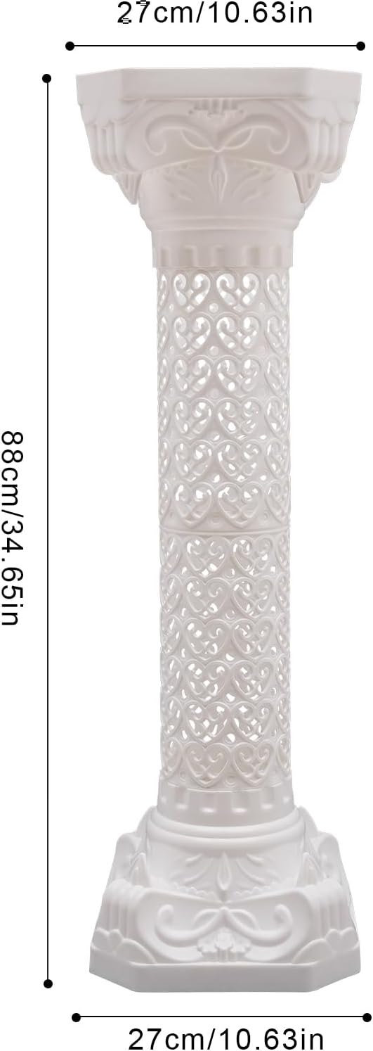 Roman Columns Wedding Column Stand Roman Pillar Plant Stand Plastic Greek Column Statue Pedestal Flower Pot Holder Decor, Elegant Decorative Column for Wedding Event Party