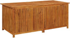 Wood Garden Backyard Organization, Wooden Garden Storage Box for Patio Furniture and Outdoor Cushions, 68.9"x31.5"x29.5",-646