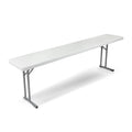 OEF Furnishings OEFBT-SEM1896 Commercial-Grade Premium Industrial Seminar Folding Table with Thick Blow-Molded Top and 16-Gauge Cantilever Steel Legs (Seminar, 18" × 96", Speckled Gray Top)
